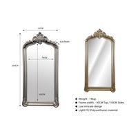 CLEARANCE - French Provincial Ornate Arch Style LUX Mirror - Silver Color