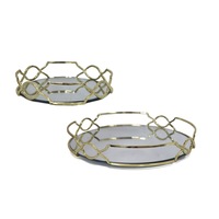 Gold Mirror Round Tray - 2 Sizes Available