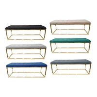 Holly Ottoman Gold Frame - 6 Colours Available