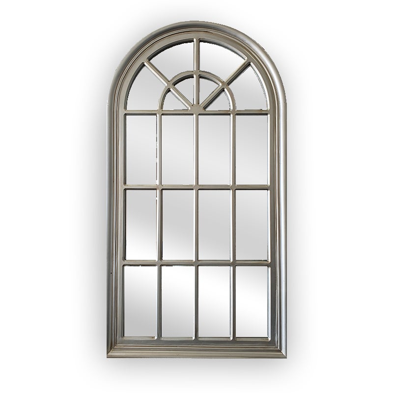 Light Champagne Hampton's Arched Window Style Mirror - Small 70cm x 130cm