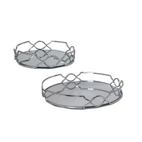 Silver Mirror Round Tray - 2 Sizes Available