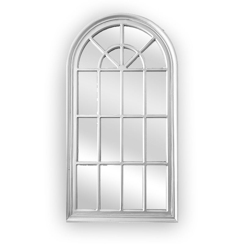 White Hampton's Arched Window Style Mirror - Small 70cm x 130cm