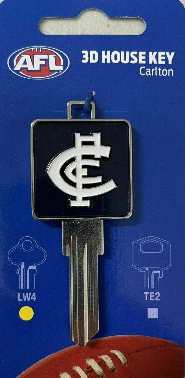 AFL 3D House Key Carlton Blues Footy LW4 Blank Metal Badge Keys 