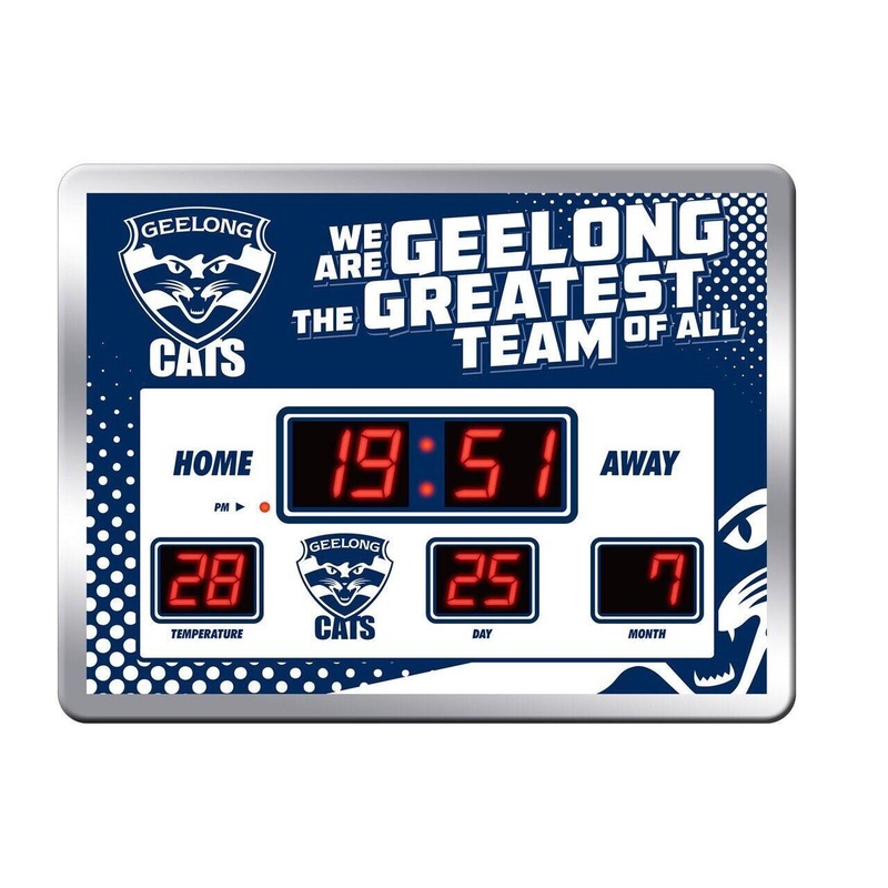 Buy AFL LED Scoreboard Clock Geelong Cats 45x33cm Time Temp Date MyDeal