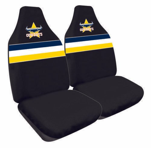 Front Car Seat Covers - NRL North Queensland Cowboys Set Of 2 One Size Fits All