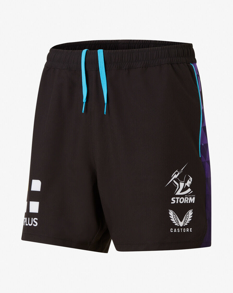 Buy NRL 2022 Training Shorts - Melbourne Storm - Black - Mens - Rugby ...