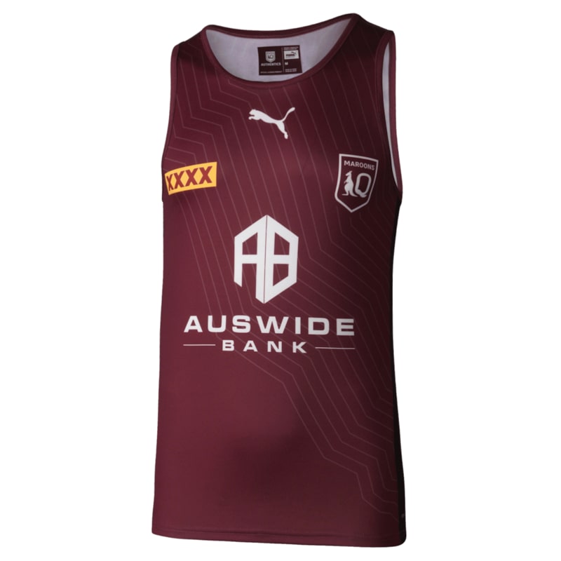 Buy Nrl 2023 Queensland Maroons Training Singlet Mens Burgundy