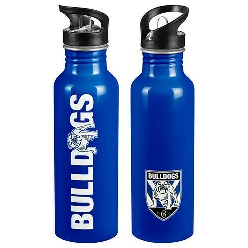 NRL Aluminium Drink Water Bottle With Handle - Canterbury Bulldogs - 750ml