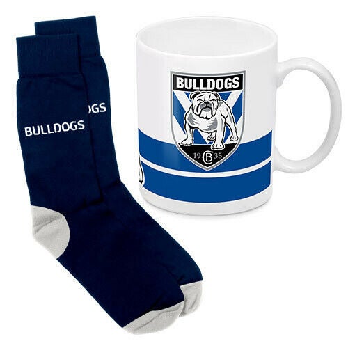 NRL Coffee Drink Mug & Sock Gift Pack - Canterbury Bulldogs - Gift Boxed