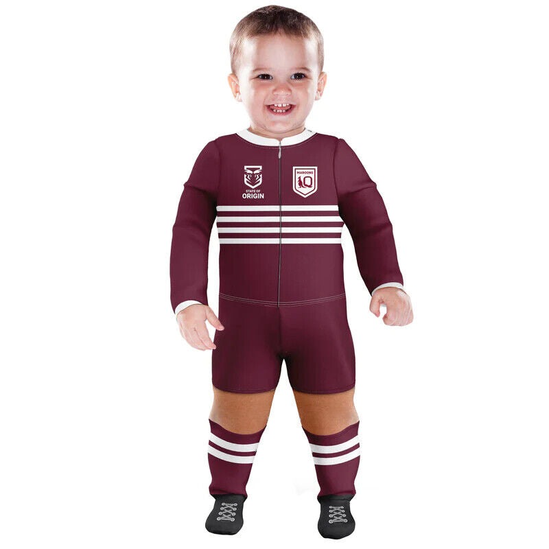 Buy NRL Footy Suit Body Suit Queensland Maroons Baby Toddler Infant