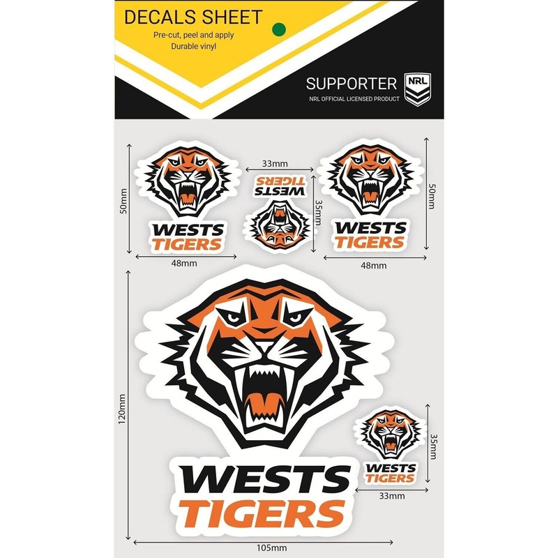 Buy NRL Logo Sticker Decal Sheet West Tigers Stickers MyDeal