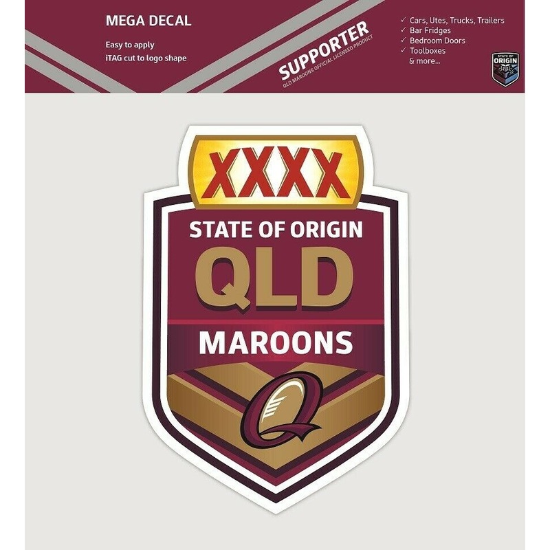 NRL Mega Decal Queensland Maroons QLD Car Sticker 250mm MyDeal