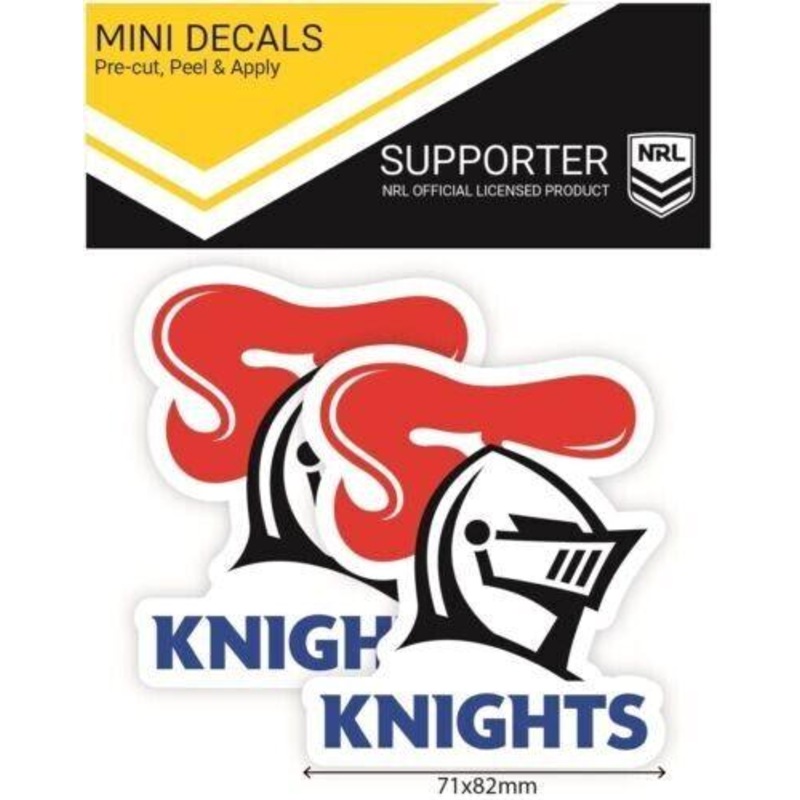 Buy NRL Mini Decal Newcastle Knights New Logo Car Sticker Set Of 2 8x7cm MyDeal