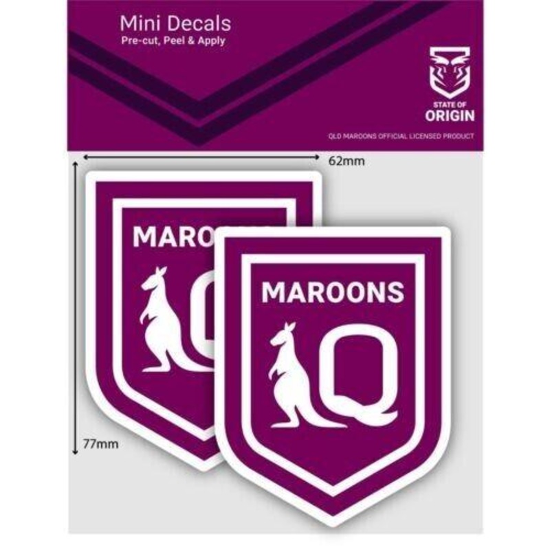 Buy NRL Mini Decal Queensland Maroons QLD Car Sticker Set Of 2