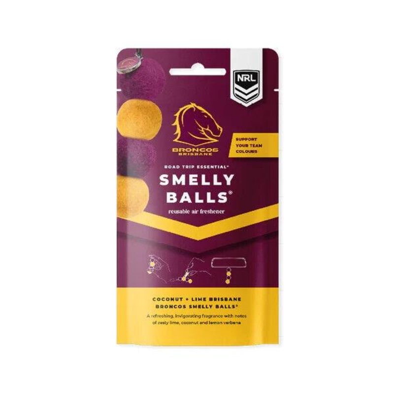 Buy NRL Smelly Balls Set Brisbane Broncos Reuseable Car Air Freshener MyDeal