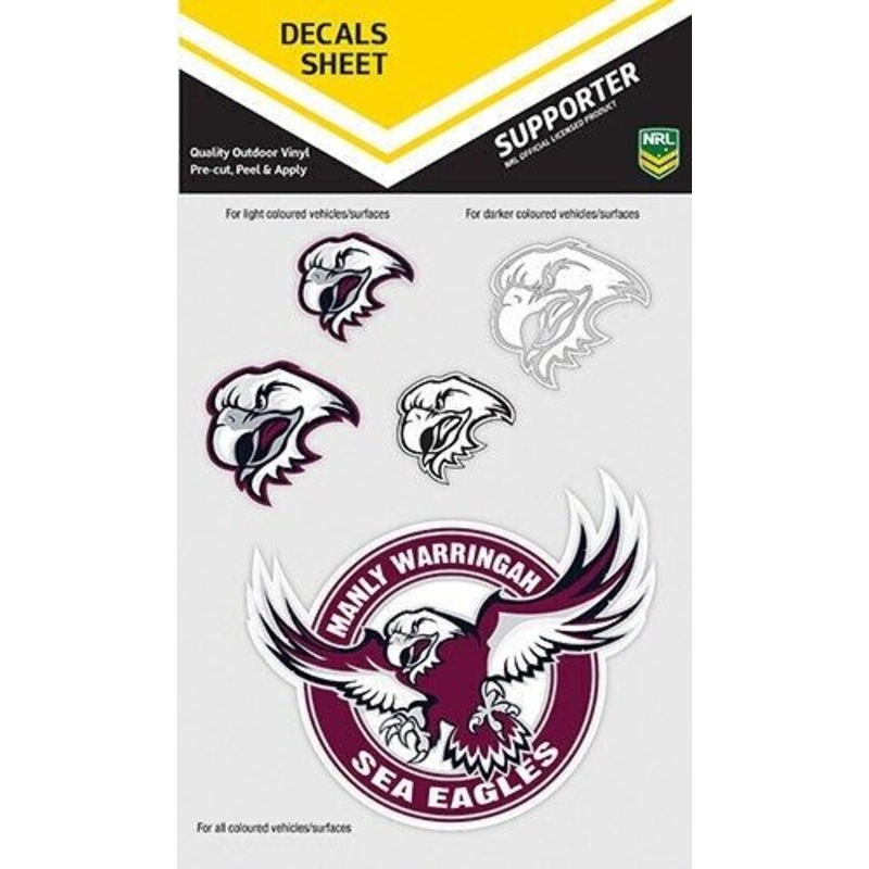 Buy NRL UV Decal Sticker Set - Manly Sea Eagles - Car Sticker - See ...