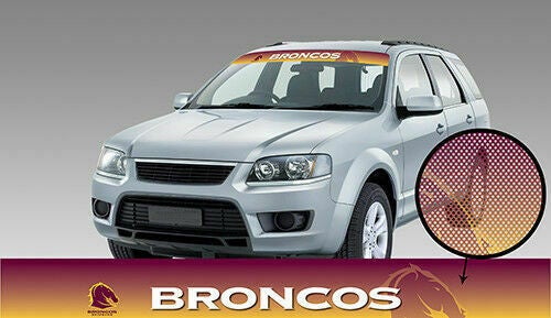 NRL Window Sun Visor Decal - Brisbane Broncos - See Thru Car Sticker - UV Safe