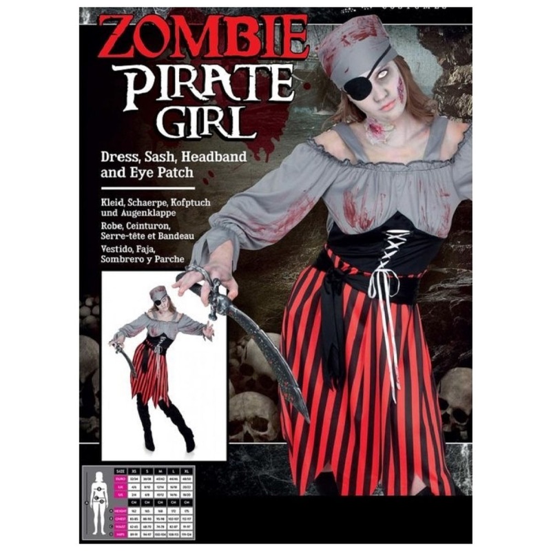 Buy ADULT COSTUME KARNIVAL ZOMBIE PIRATE FEMALE LARGE FANCY DRESS