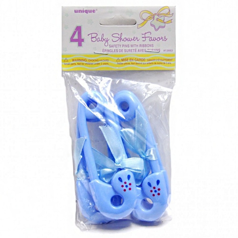 Buy Baby Shower Novelties Jumbo Safety Pin Blue 4 Pack Party Favour Decorations MyDeal