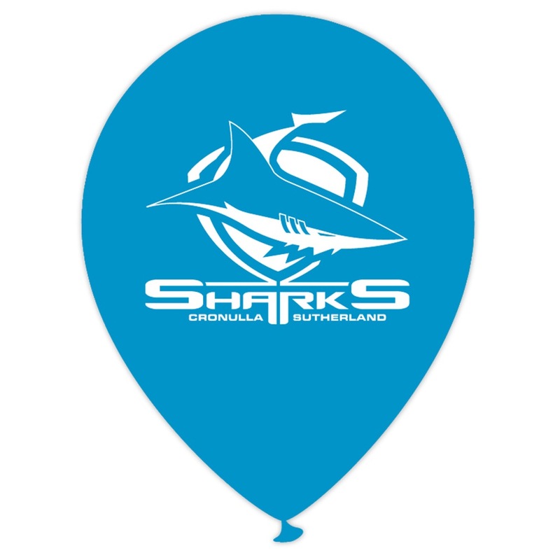 Buy Balloons NRL Cronulla Sharks 50 Pack Rugby League Latex Helium