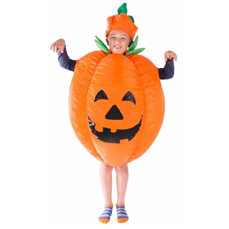 Child Costume Inflatable Pumpkin Fancy Cosplay Suit Blow Up Dress Up ...