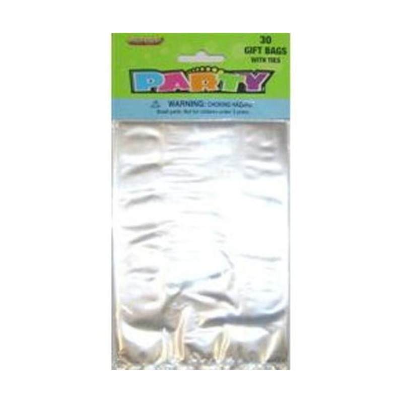 LOLLY BAGS CLEAR PLASTIC 30 PACK SMALL PARTY SUPPLY LOOTS GIFT LOLLIES