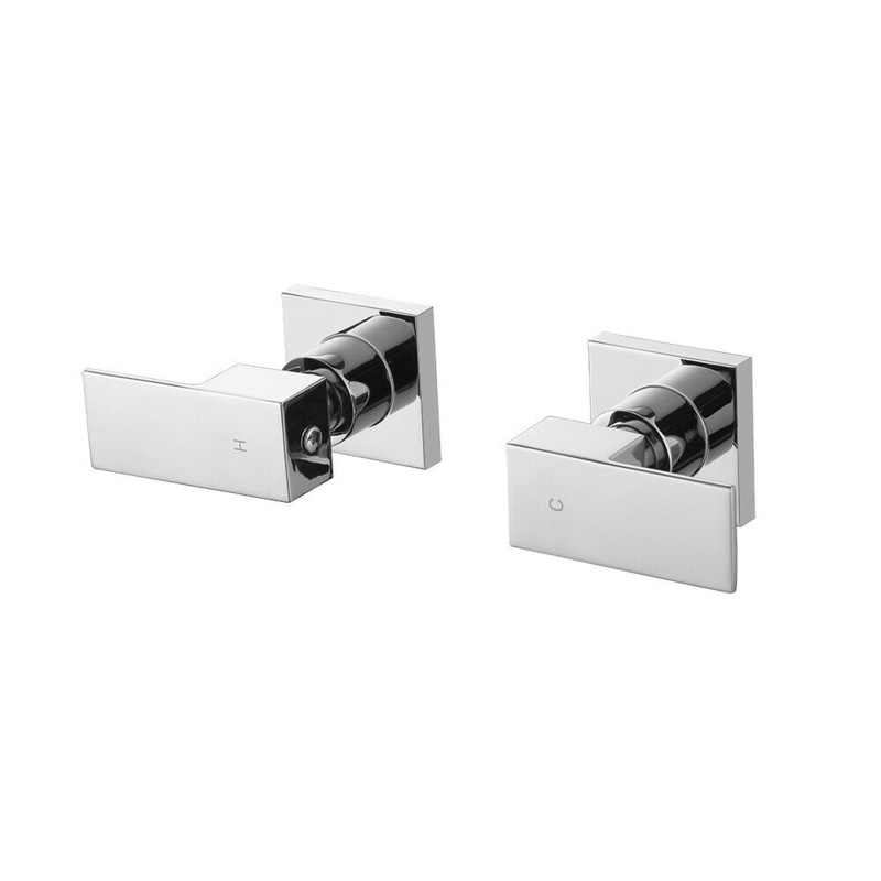 Buy Chrome 1/4 Turn Square wall top assemblies Bath Tap Set Brass
