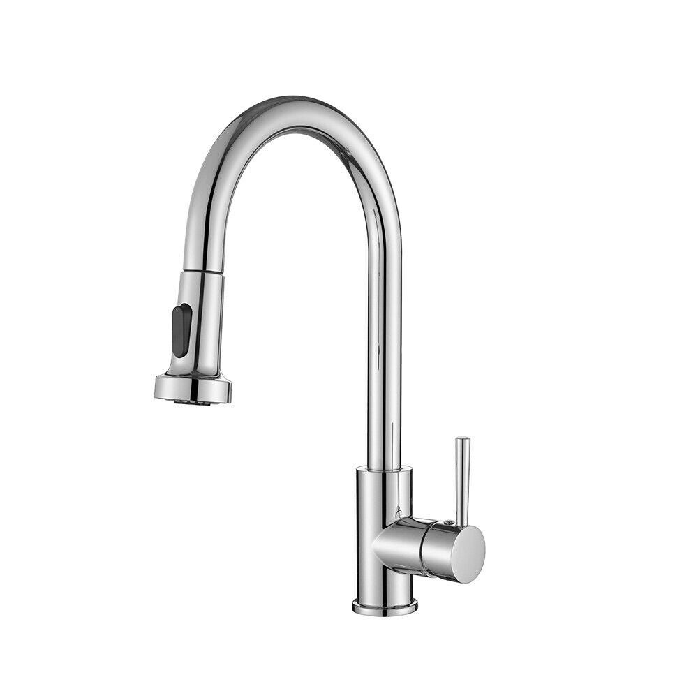 Decaura Brass Kitchen Tap Mixer Pull Out Basin Taps Faucet Swivel Spout Chrome 2-Mode