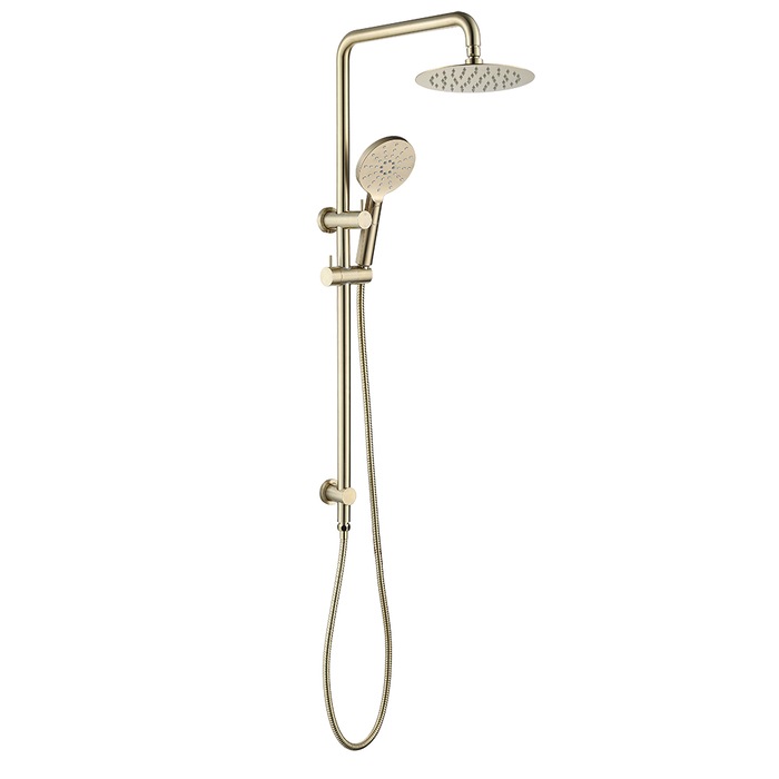 Decaura WELS 9" Rain Shower Head Set Brass Gooseneck Shower Rail 2in1