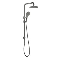 Decaura Brushed Gunmetal 8" Rain Shower Head Set Brass Diverter Gooseneck Shower Rail WELS