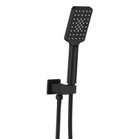 Decaura Square Shower Handset 3 Function Hand held Shower Head with Brass Shower Holder 1.5m Shower Hose Black