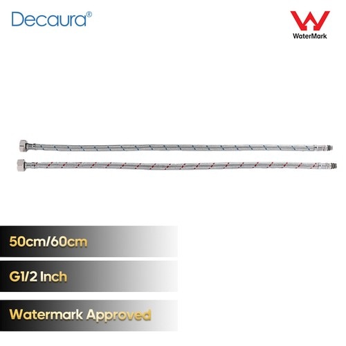 Decaura Stainless Steel Shower Hose High Quality Hose 60cm 2PCS Bathroom Australia