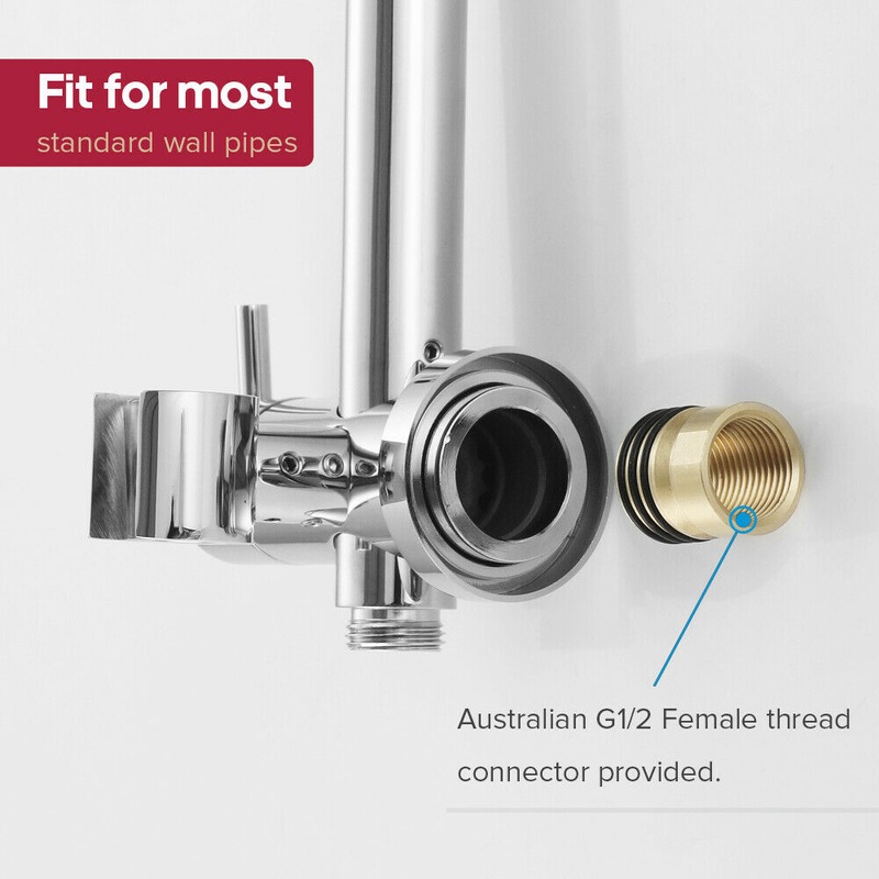 Buy Decaura WELS 9" Rain Shower Head Set Brass Gooseneck Shower Rail 2in1 Shower Combo with 1/4