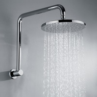 Decaura WElS 9" Rain Shower Head Set Round Brass Gooseneck Shower Wall Arm DIY Chrome