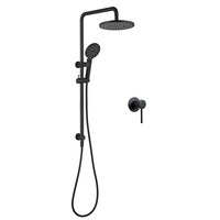 Decaura WELS Rain Shower Head Set 9" Black Brass Shower Rail Shower Mixer Tap