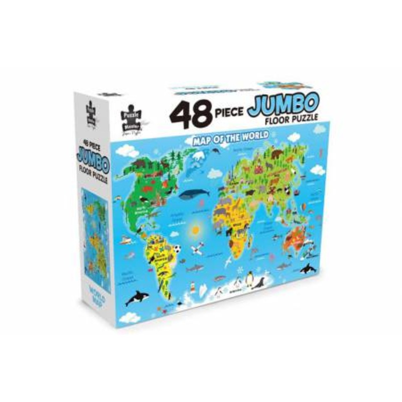 Buy 48 Piece Jumbo Floor Puzzle World Map MyDeal