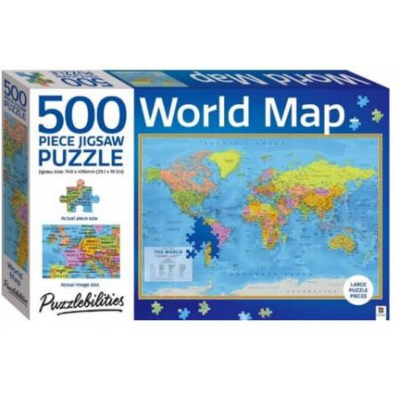 Buy Puzzlebilities 500 Piece Jigsaw Puzzle: World Map - MyDeal