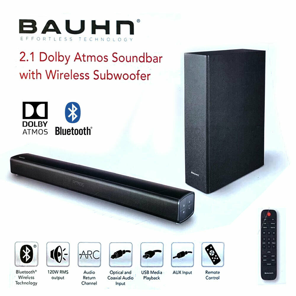Wireless Subwoofer Bauhn Bauhn Soundbar Dolby Atmos Surround Sound