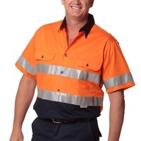 ANZAC - Mens Cool-Breeze Safety Short Sleeve Shirt + 3M Tapes