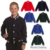 JOCK - Kids Plain Fleecy Varsity Jacket
