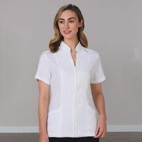MAGGIE - Womens Full Zip Front Short Sleeve Tunic