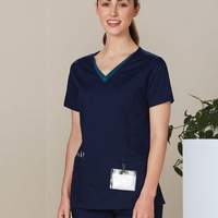 PAGE - Ladies TrueDry V-Neck Contrast Trim Scrub Top