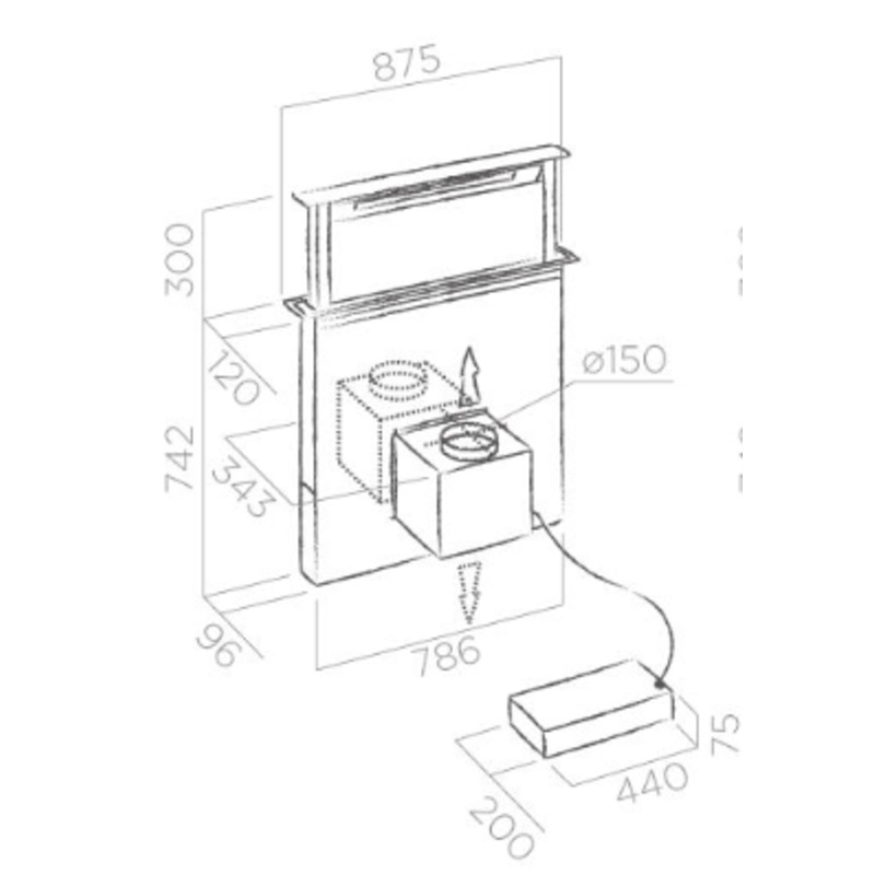 Buy Elica 90cm Adagio Recirculating Downdraft Island Rangehood Inox