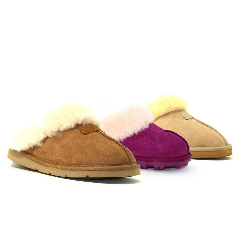 Buy Ozlamb® UGG Slippers Luxy Sheepskin Wool Suede Scuff - MyDeal
