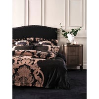 Buy GRACE BY LINEN HOUSE DIONISIA BLACK QUILT COVER SET - MyDeal