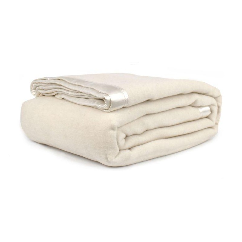 Buy Jason Bedding AUSTRALIAN WOOL BLANKET W/SATIN TRIM EDGE 500gsm Natural MyDeal