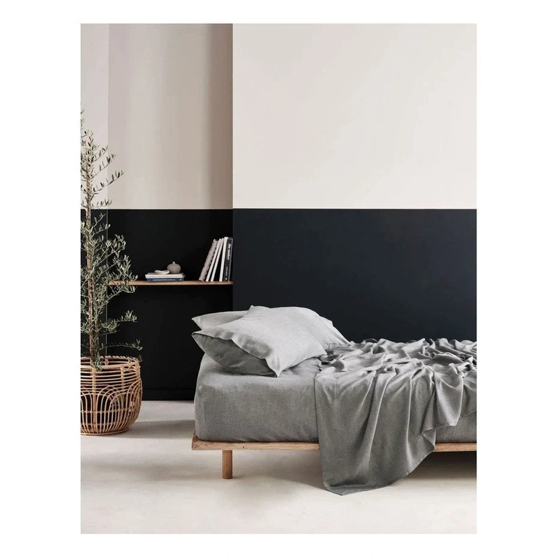 Buy LINEN HOUSE REJEANERATION RIALTA SHEET SET CHARCOAL MyDeal