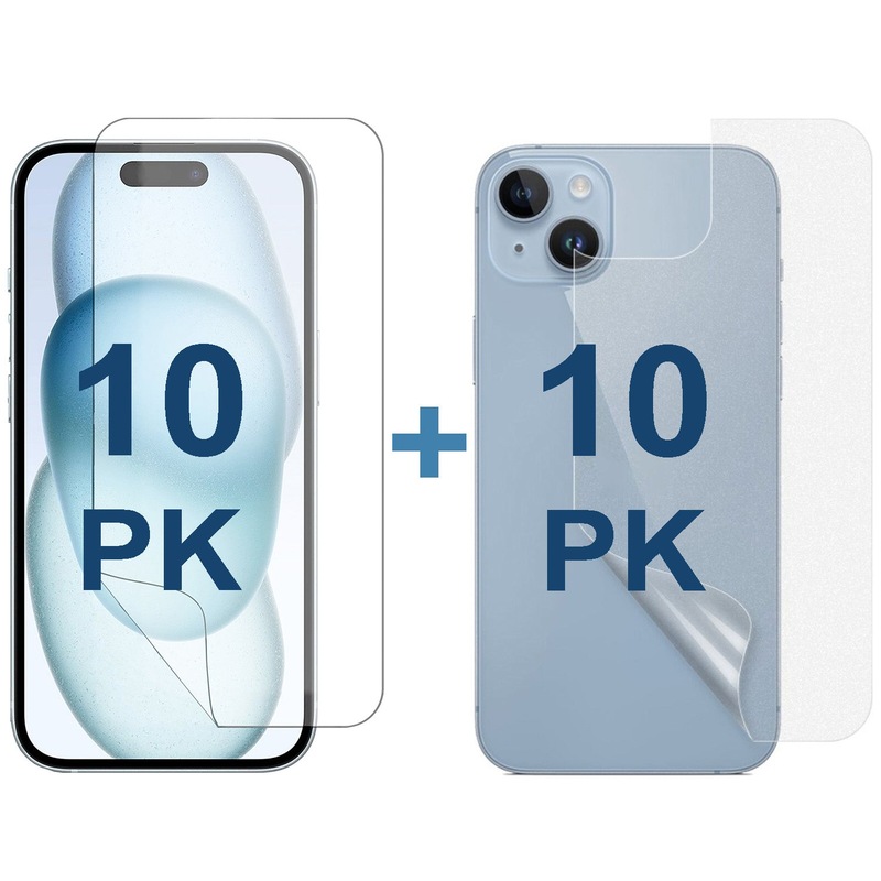 Buy 10 Set Soft PET Film Screen Protector for Apple iPhone 15 PLUS