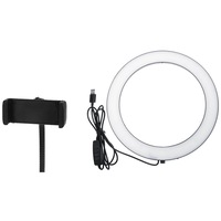 10'' USB Portable Dimmable Makeup Live Selfie Phone Holder LED Ring Light Lamp