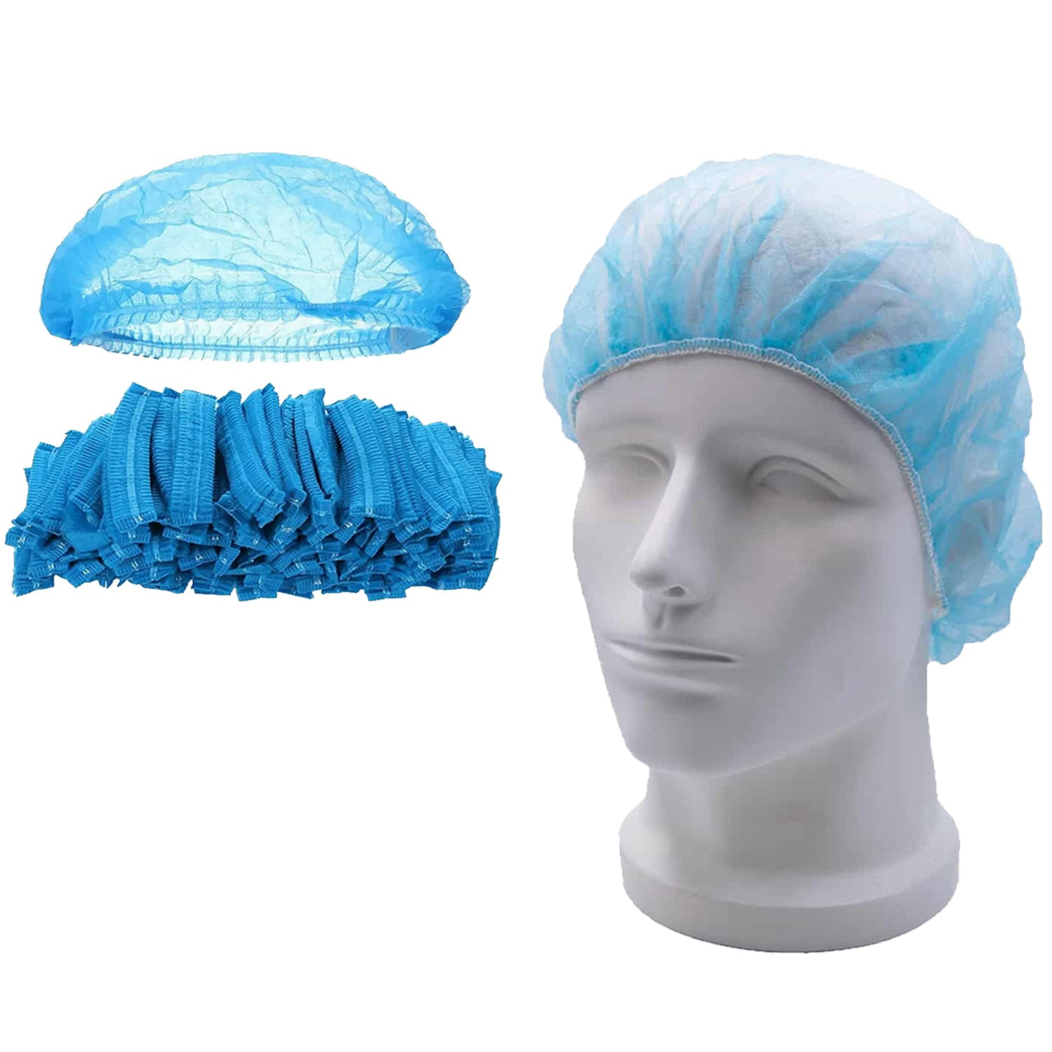 Buy 100pcs Safetyware Non-Woven Disposable Bouffant Mob Cap Hair Net ...